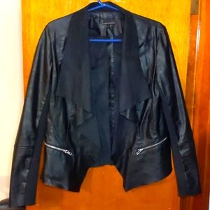 Faux leather moto jacket